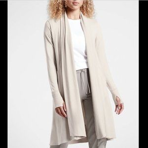 ATHLETA ABALONE GRAY NIRVANA PRANAYAMA LONG WRAP CARDIGAN